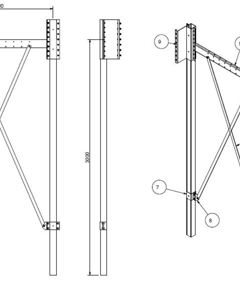Support f/silo round extension 3.0m SR60- galv M&M